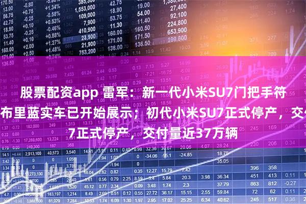 股票配资app 雷军：新一代小米SU7门把手符合新国标，卡布里蓝实车已开始展示；初代小米SU7正式停产，交付量近37万辆